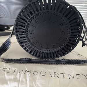 Stella McCartney Black Woven Crossbody Bag